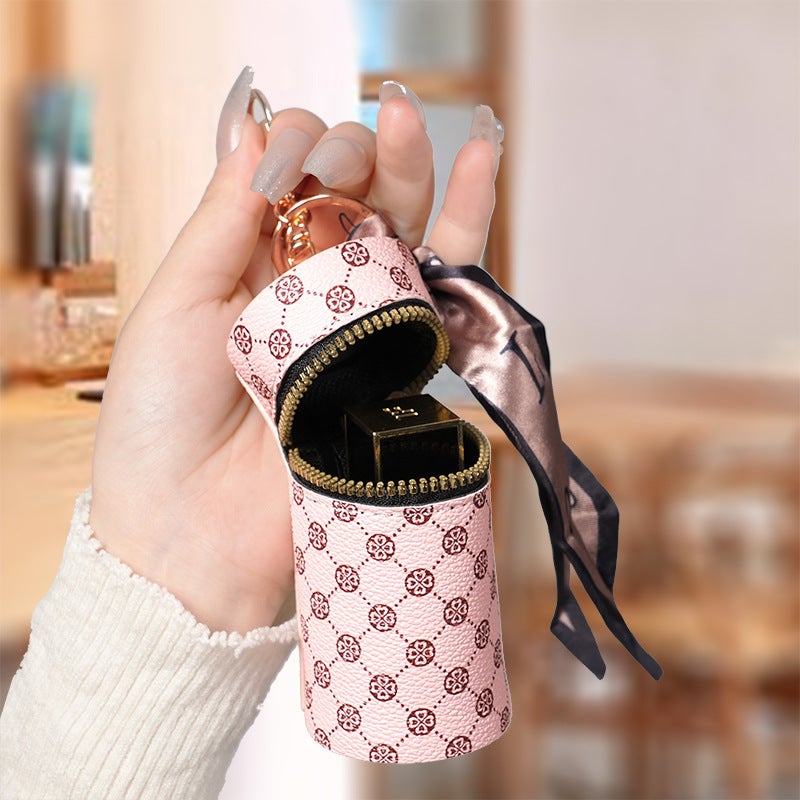 Labeling Coin Purse Pendant Earphone Bag Lipstick Mini Keychain Bag Retro Bucket Lipstick Bag - Image 3